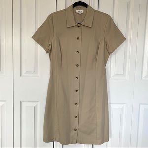 Simple & Classic ABS Button Down Cotton Dress 10